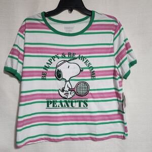 snoopy playing tennis women's XL shirt